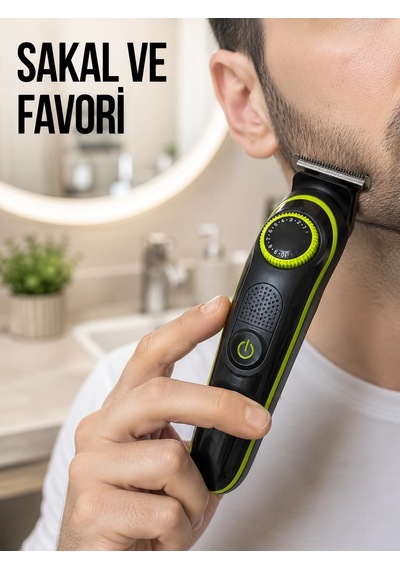 Çok Başlıklı Erkek Tıraş Makinesi Sakal Favori Burun Kulak Ve Vücut Bakım Seti 1.5 Saat