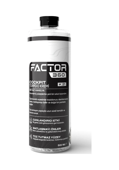 Factor 360 Cockpit Torpido Kremi Beyaz Vanilya Kokulu 500 Ml