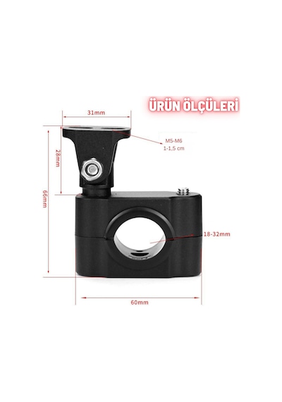 Motosiklet Gidon Koruma Demiri Sis Farı Montaj Ayağı 2 Adet Alüminyum Braket 18-32mm Ayarlanabilir