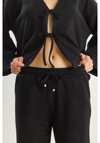 Shade Kadın Bağlama Detaylı Kimono Yüksek Bel Bol Pantolon Selanik Takım 7028 60283640 - Siyah Shade Kadın Bağlama Detaylı Kimono Yüksek Bel Bol Pantolon Selanik Takım 7028 60283640 - Siyah