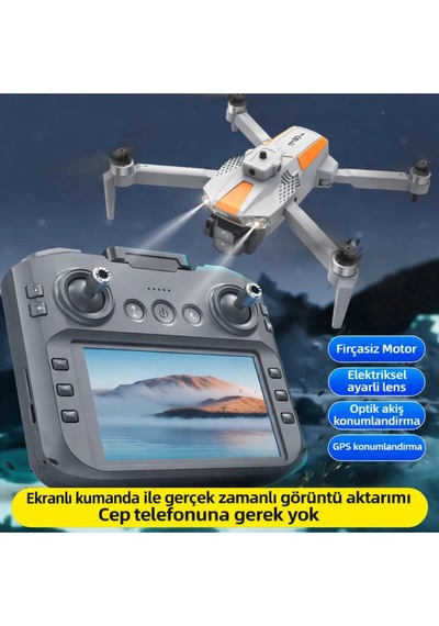 R06 Hd Kameralı Drone - Büyük Ekranlı Uzaktan Kumandalı- Katlanabilir