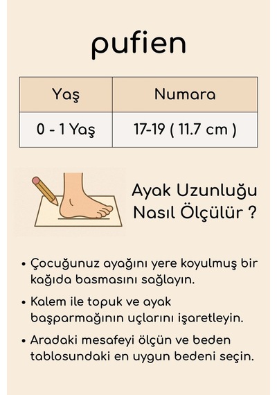 Pufien Bebek Terlik, Yenidoğan Sandalet, Yumuşak Tabanlı, Esnek Yapılı, Topuk Lastikli Kahverengi