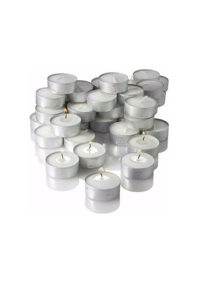 50 Li Tea Light Mum Beyaz