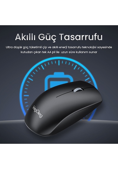 Veggieg G700 Kablosuz Mouse 2.4ghz Nano Usb Alıcı 3 Tuşlu Pilli Optik Mouse G700
