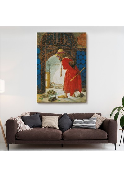 Osman Hamdi Bey'in Kaplunbağa Terbiyecisi İsimli Eseri Kanvas Tablo-5129 70 X 100