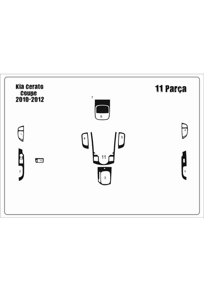 Kia Cereto Coupe Torpido/konsol Kaplama 2010-2012 Piano Black