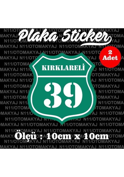 39 Kırıklareli İl Şehir Plaka Sticker Futbol Spor Kulüb
