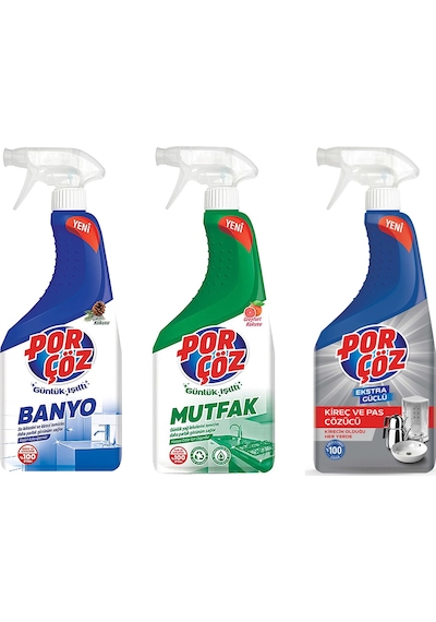 Porçöz Banyo-mutfak-kireç Çözücü 750 Ml 3 Lü Set 3’lü Set