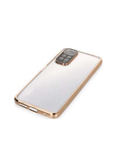 Xiaomi Redmi Note 11 Uyumlu Kılıf Lensli Silikon - Gold