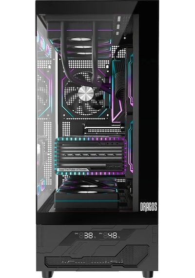 Dragos Basalt Pro V2 Siyah Temperature 6x Argb Fan 600w 80+ Matx Bilgisayar Kasası