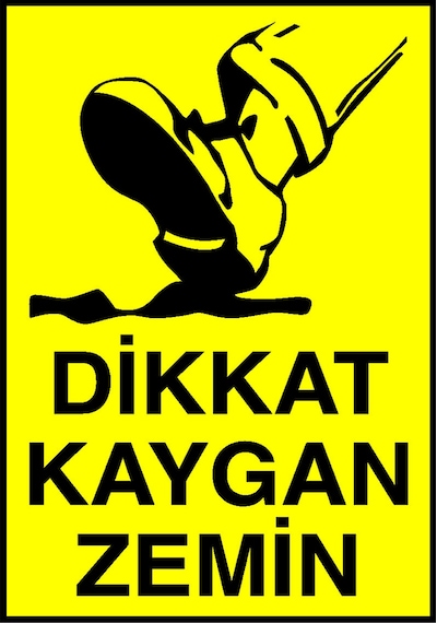 Dikkat Kaygan Zemin Metal Uyarı Levhası