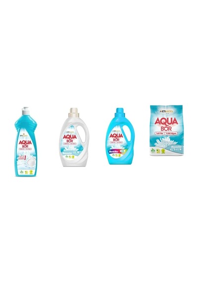 Aquabor Doğal Mineralli Elde Bulaşık + Sıvı Beyaz + Sıvı Renkliler + 4 Kg Beyaz 4 Lü Set 0.75 LT - 2.5 LT - 12 KG 40105929