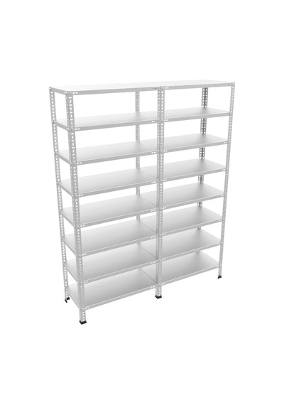 Raf Burada  8 Katlı Duble Galvaniz Çelik Raf - Depo, Arşiv, Kiler, Dosya, Market Rafı-31x60x300 cm- 0.70 mm