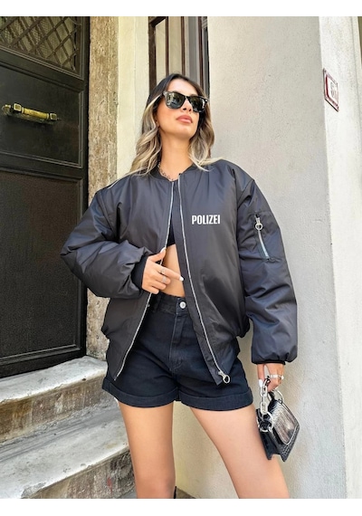 Polizei Bomber Mont - Siyah - Siyah