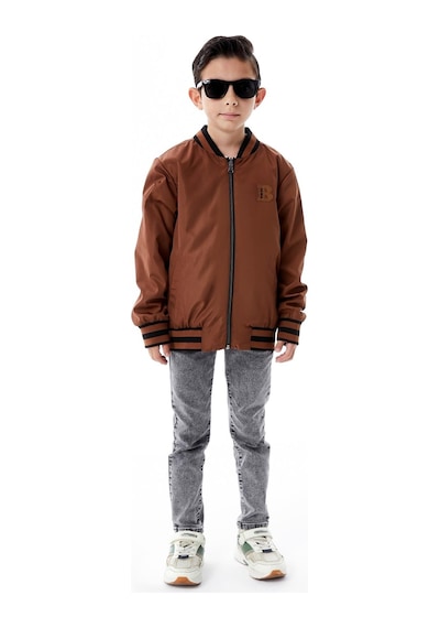 Benitto Kids Erkek Çocuk Kapüşonlu Çift Taraflı Mevsimlik Yağmurluk 51364 Kahve