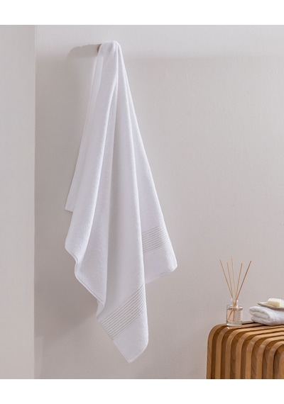 Madame Coco Noemie %100 Pamuk Banyo Havlusu - Beyaz/silver - 70x140 Cm 8684427342923 Çok Renkli