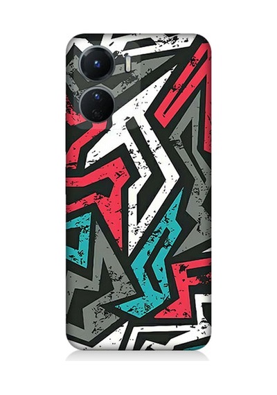 Vivo V16 Uyumlu Silikon Kılıf Grafiti Mozaik Desenler