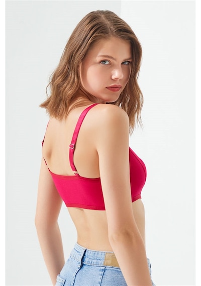 Cottonhill Bordo Pamuklu Ayarlanabilir Askılı Kadın Bralet Büstiyer Bordo