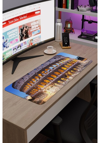 Roma İtalya V1 70x30 Xl Gaming Kauçuk Kaymaz Taban Mouse Pad Fare Altlığı