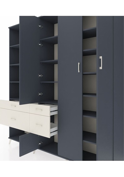 Hyperion Dolap 14 Raflı 4 Çekmeceli 4 Kapaklı 220x44x243 Antrasit-antrasit/aytaşı Antrasıt/aytası Hyperion Dolap 14 Raflı 4 Çekmeceli 4 Kapaklı 220x44x243 Antrasit-antrasit/aytaşı Antrasıt/aytası