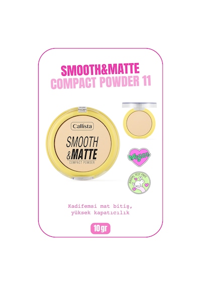 Callista Smooth Matte Compact Powder Mat Görünümlü Pudra 11