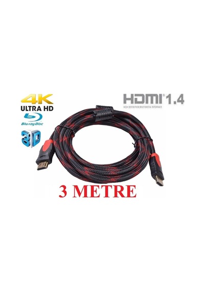 3 Metre Hdmi Kablosu Görüntü Ses 4K 1080P 3D PS3 PS4 LCD Altın