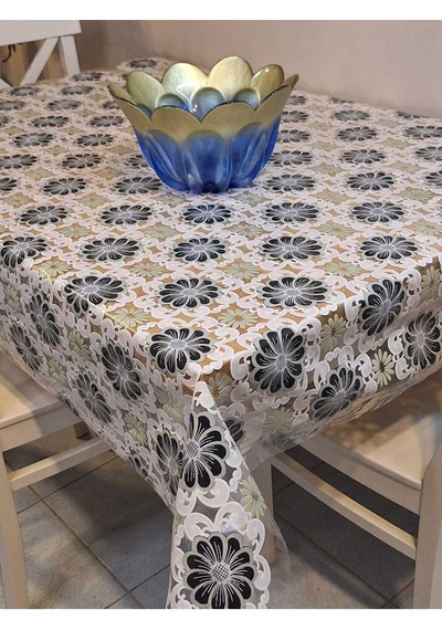 Ithal Pvc Muşamba - Desenli Silinebilir Masa Örtüsü 07iz01 Çok Renkli