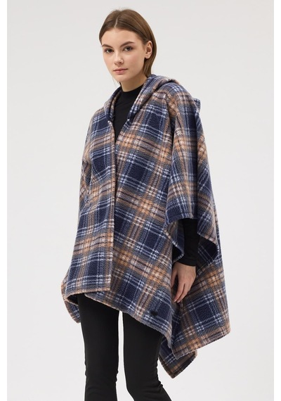 Buly Cozy Soul Kapüşonlu Panço Winter Grid