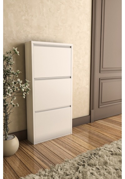 İdeal Home 3 Lü Metal Ayakkabılık Beyaz İdeal Home 3 Lü Metal Ayakkabılık Beyaz