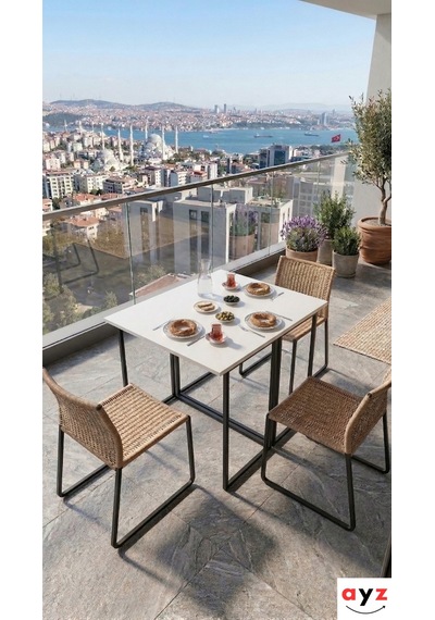 Ayz Vorkır 2 Katlanır Çalışma Masası Yemek Masası Mutfak Masası Balkon Masası Siyah - Beyaz Ayz Vorkır 2 Katlanır Çalışma Masası Yemek Masası Mutfak Masası Balkon Masası Siyah - Beyaz