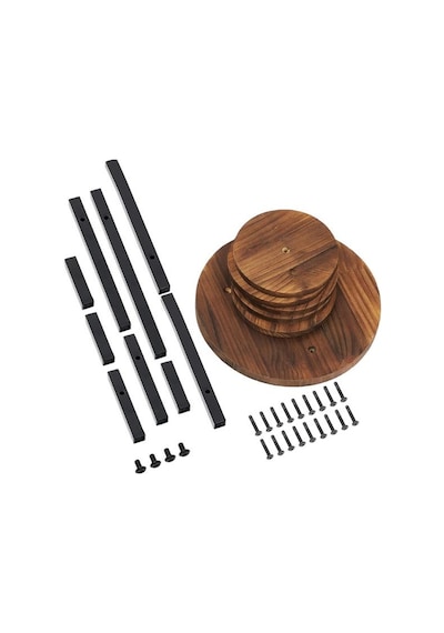 Çiçeklik 5 Raflı Saksılık Dekoratif 5 Raflı Çiçeklik Metal Doğal Ahşap Saksılık Çiçek Rafı Daire Model 1 Adet