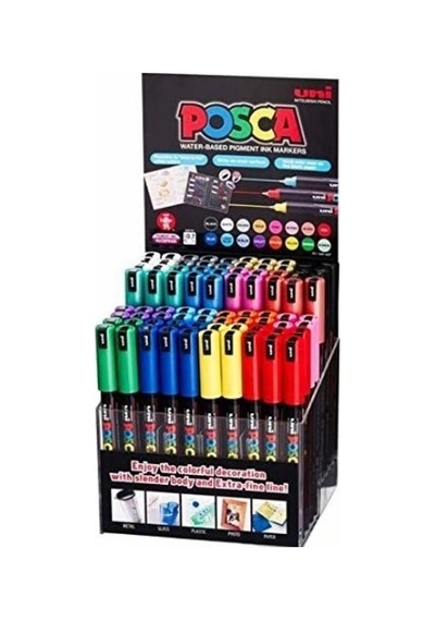 Uni-ball Markör Posca 0.7 Su Bazlı Poster 80 Li Set