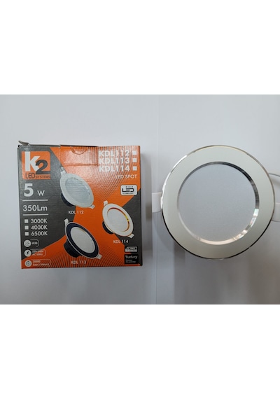 Kendal Kdl-112 Beyaz Işık Beyaz Kasa Krom Detaylı 5 Watt Led Spot 1 Adet Beyaz - Gümüş