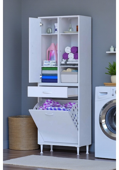 Eliusta Mira Dolap 6 Bölme Çok Fonksiyonlu Banyo Dolabı 60 Cm Beyaz Sepetli Dolap 60x171x32,5 Cm Organizer Beyaz Eliusta Mira Dolap 6 Bölme Çok Fonksiyonlu Banyo Dolabı 60 Cm Beyaz Sepetli Dolap 60x171x32,5 Cm Organizer Beyaz
