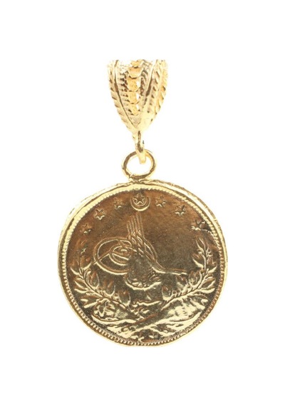 925 Ayar Gümüş Sultan Aziz Motifli Madalyon Kolye Ucu 281431159