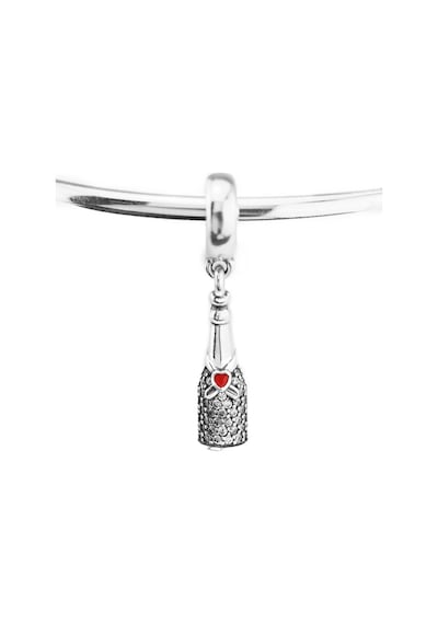 Fubena Parıldayan Taşlı Şampanya Sallantılı Charm Gümüş
