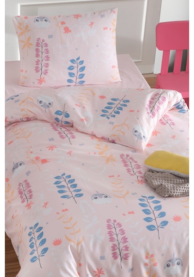 Eponj Home Tek Kişilik Pamuklu Nevresim Takımı 3 Parça Cikcik Desen Pembe / Yumuşak Dokulu Pembe