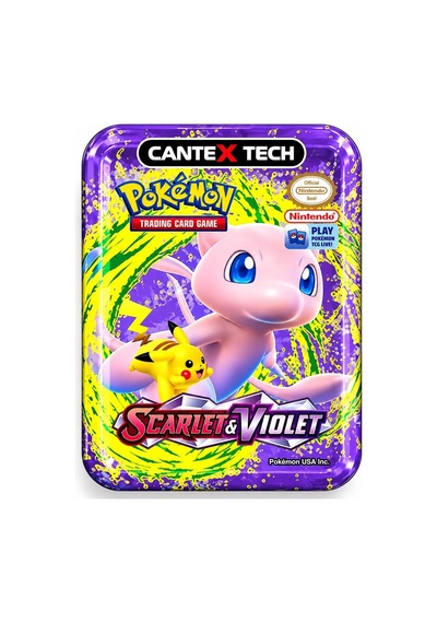 Cantex Tech Pokemon Scarlet & Violet Metal Kutu Karışık Gönderilir 1 Kutu 30-50 Kart Booster V-max - V-star - Standart Kart