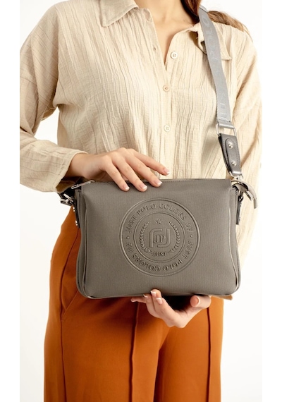 Just Polo Kadın Orijinal Yeni Sezon Omuz Çantası Shopper Ebat : 21 X 28 Cm Gri