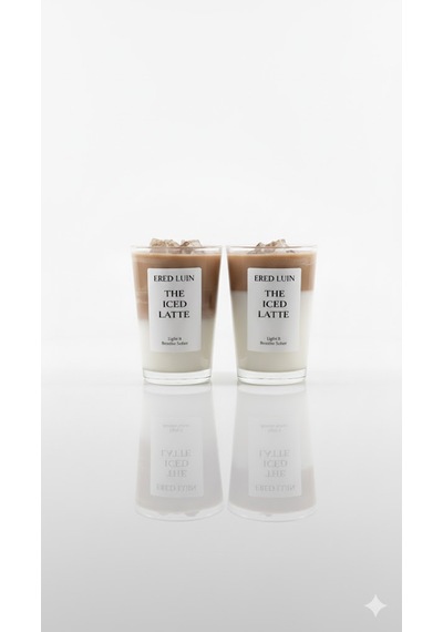 Iced Latte Kokulu Mum Özel Tasarım Beyaz - Kahverengi