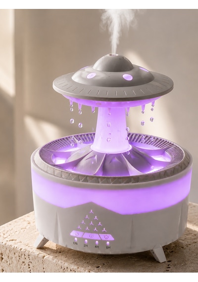 Tek Ufo Yağmur Efektli Hava Nemlendirici 350 Ml Rgb Işıklı Uzaktan Kumandalı Najmaddin Diğer