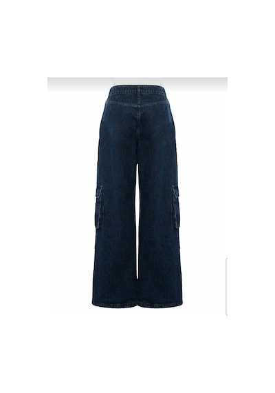 Lavajeans Kadın Koyu Mavi Likralı Kargo Cep Lavajeans Wide Leg Mavi Koyu P1 Koyu Mavi