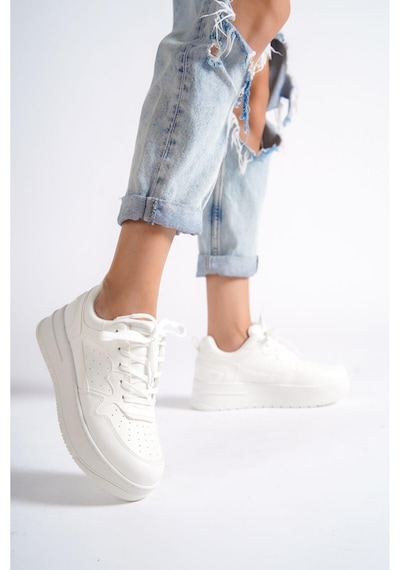 Mubiano Mbnk160-bb Kadın Kalın Taban Beyaz/beyaz Sneaker & Spor Ayakkabı Beyaz/beyaz