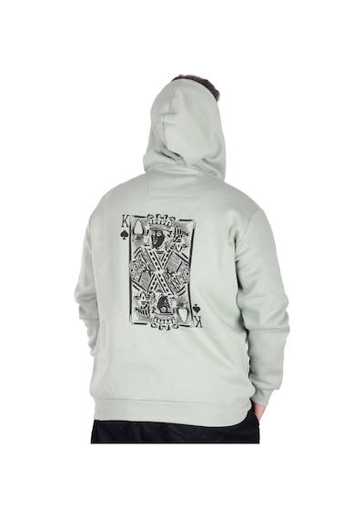 Mode Xl Erkek Sweat Kapşonlu Fermuarlı 22539 Su Yeşili 001