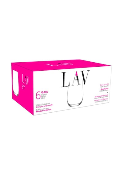 Lav Gaia Cam Goblet 6'lı 590 ml (Kırmızı Şarap Kadehi , Kokteyl Bardağı )