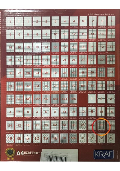 KRAF LASER ETIKET 2065  38.1x21.2