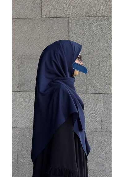 Qalortex Scarf Pamuklu Organik Modal Eşarp-lacivert