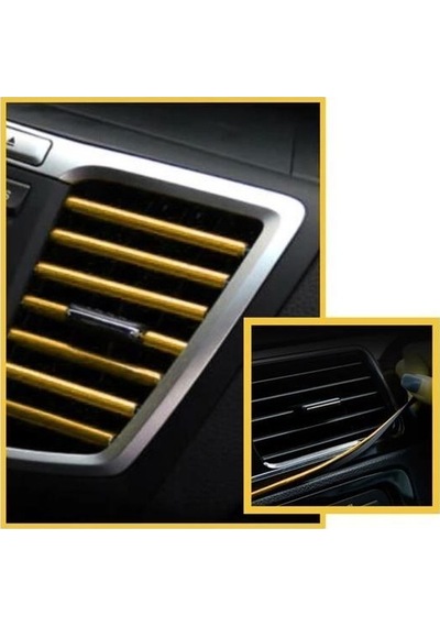Buffer Gold Araba Oto Trim Dekorasyon Şeridi Kauçuk Elastik Kolay Kurulum 5 Metre Şerit Bant
