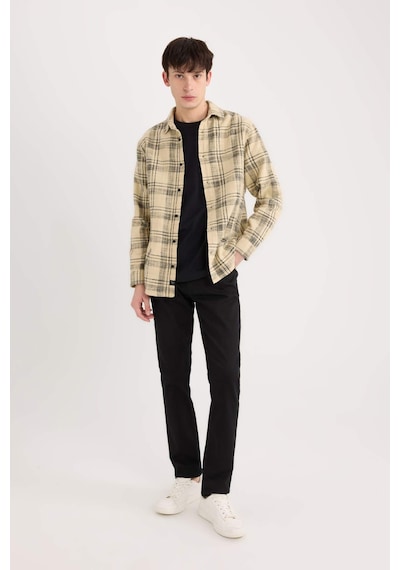 DeFacto %100 Pamuk Regular Fit Kareli Oduncu Flanel Uzun Kollu Gömlek D6727AX25SPBG540