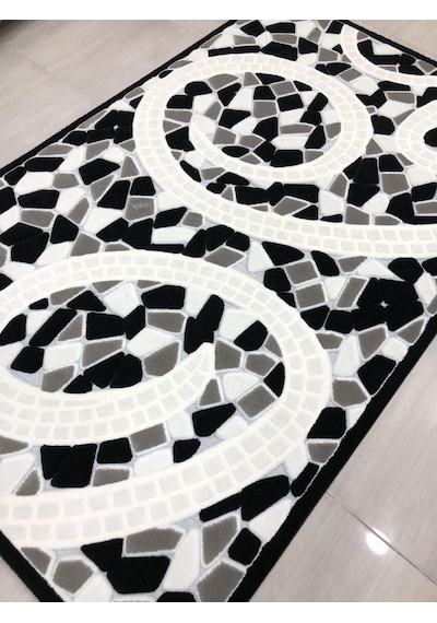 Kaşmir Halı Jade 146X233 Je 0024-03 Siyah Beyaz 4 M2 Halı !